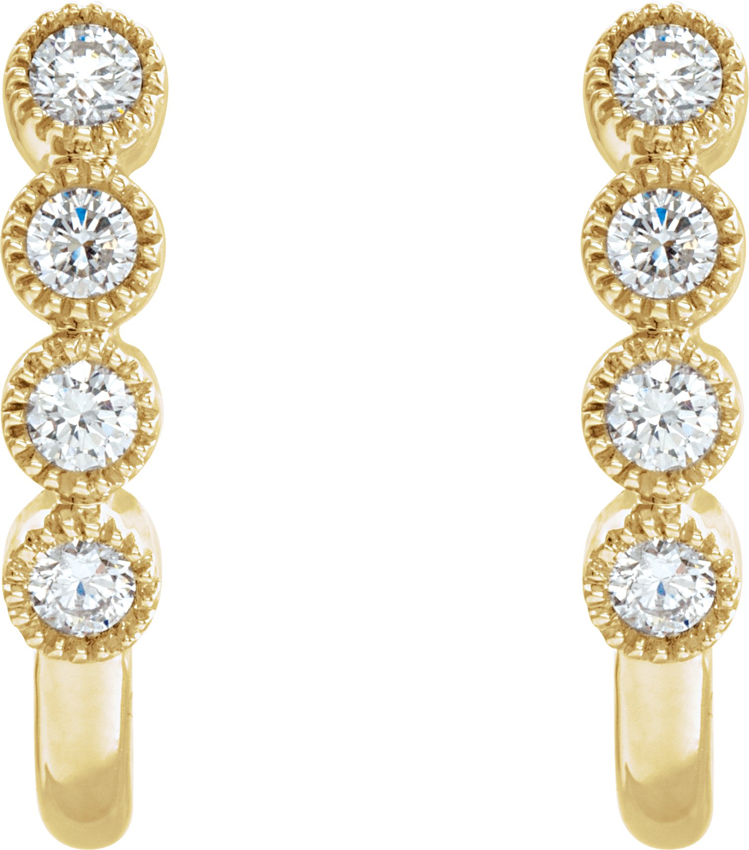 14K Yellow 1/4 CTW Diamond J-Hoop Earrings 