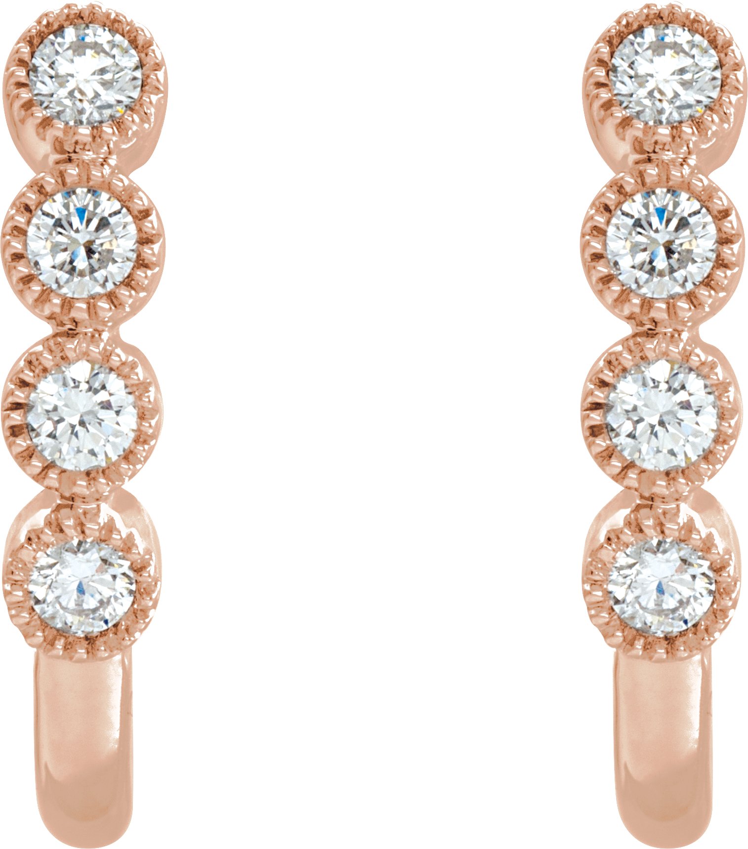 14K Rose 1/4 CTW Diamond J-Hoop Earrings 