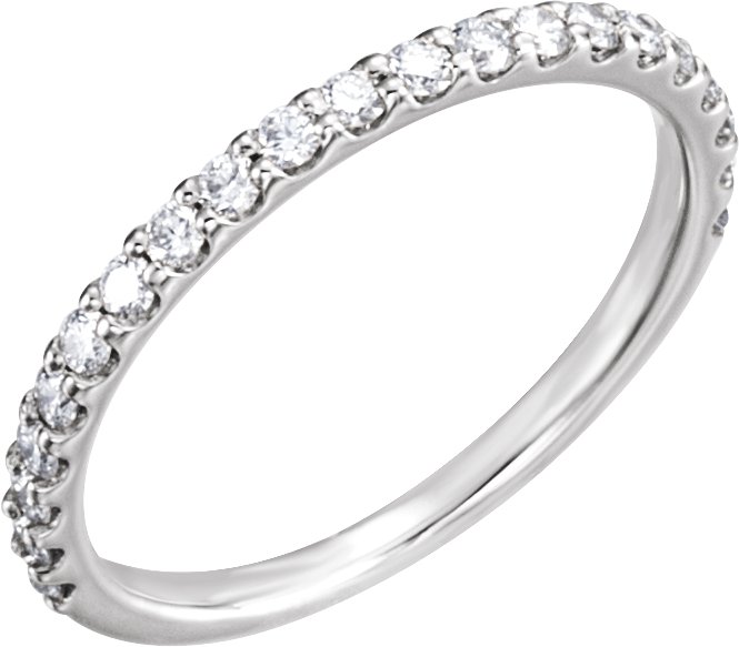 14K White 3/8 CTW Natural Diamond Band