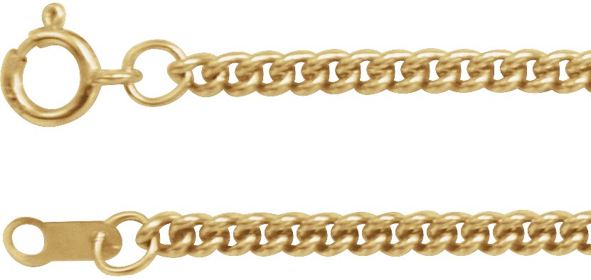 14K Yellow 2.25 mm Curb 20