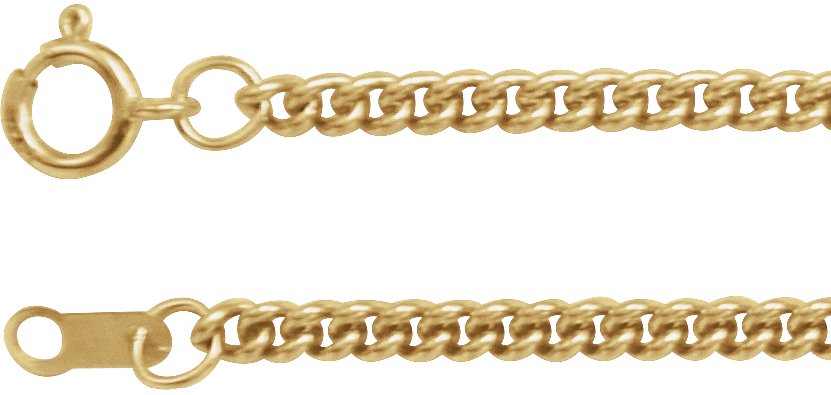 14K Yellow 2.25 mm Curb 24" Chain