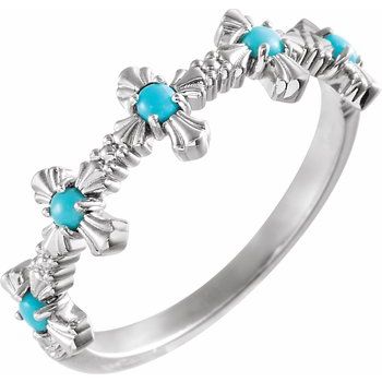 Sterling Silver Turquoise Cross Ring Ref 16113218