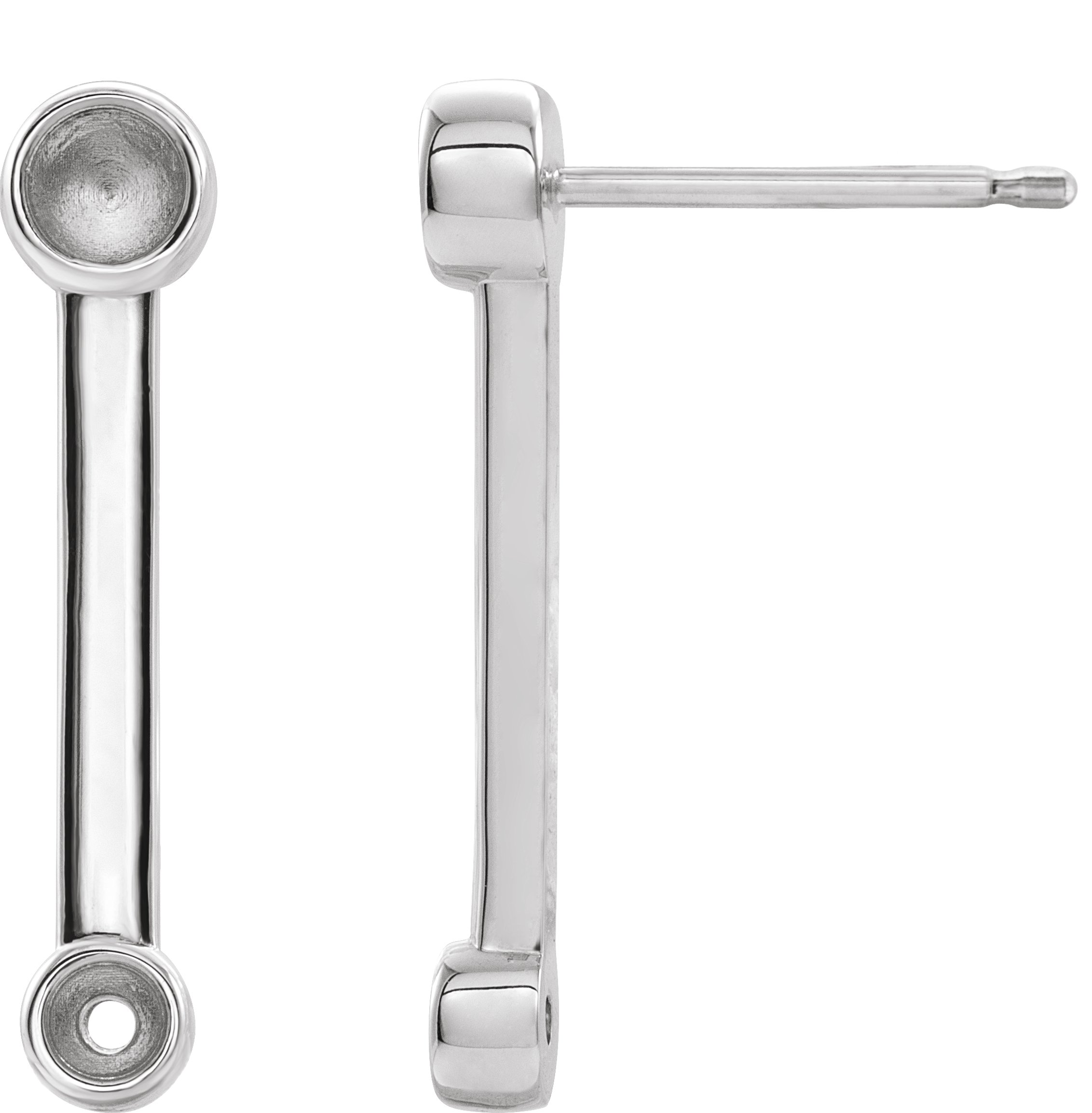 Bezel-Set Bar Earrings