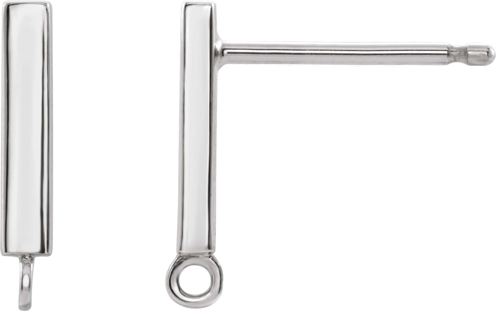 Platinum Bar Earring Top