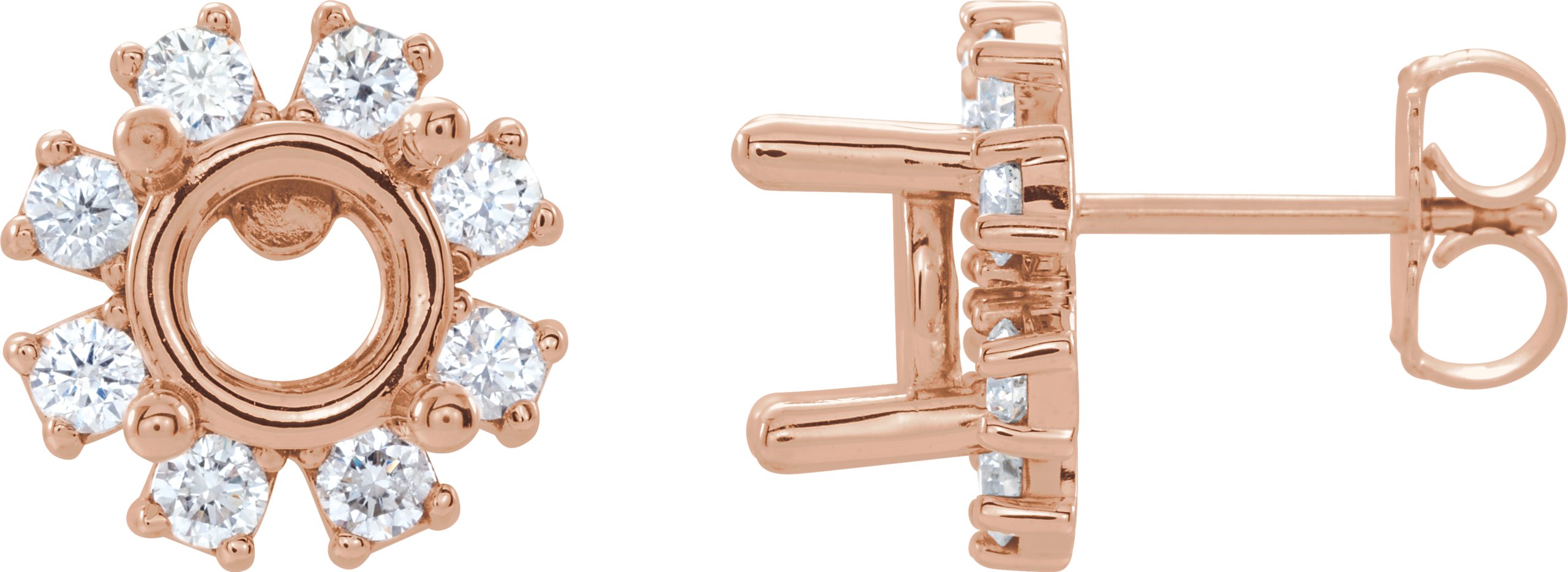 Round 4-Prong Halo-Style Earrings