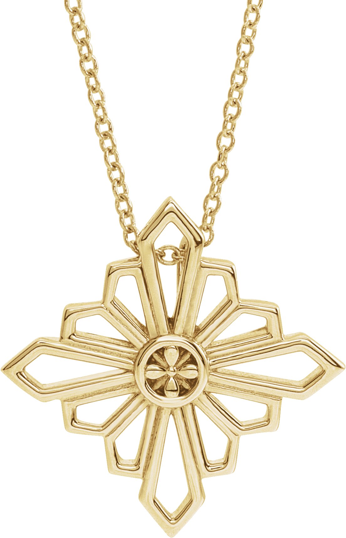 14K Yellow Vintage-Inspired Geometric 16-18" Necklace