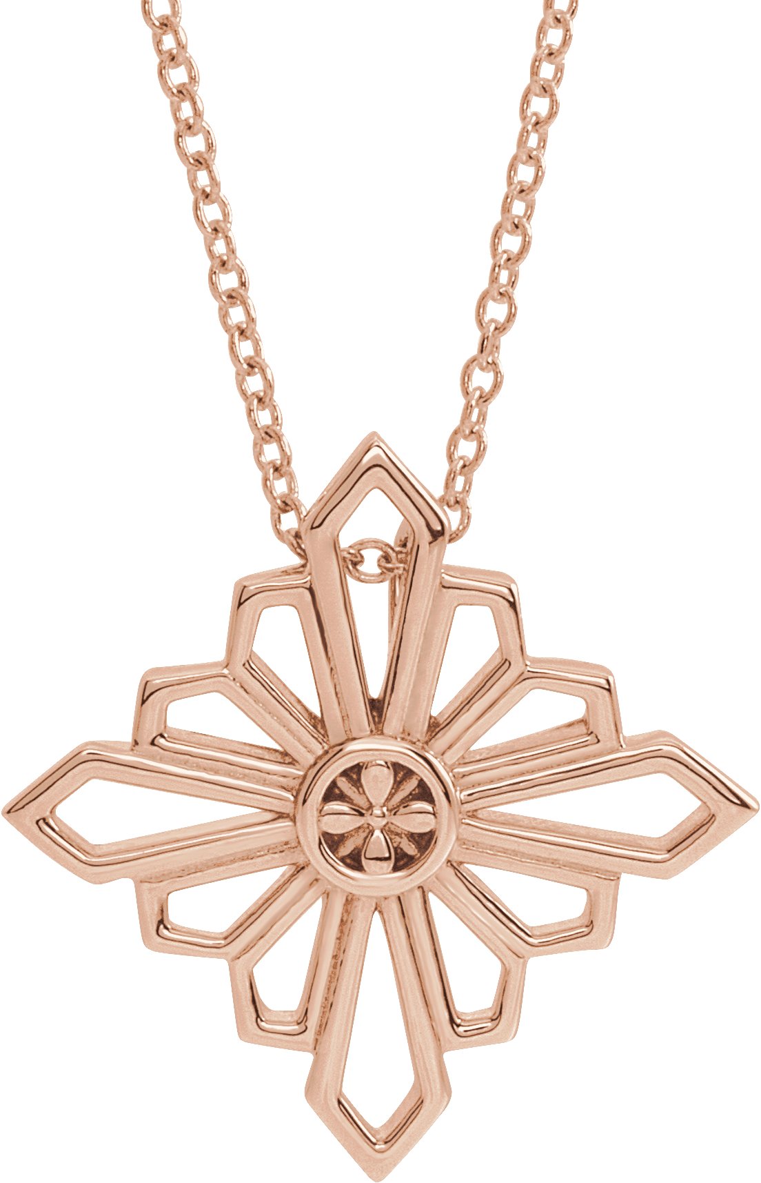 14K Rose Vintage-Inspired Geometric 16-18" Necklace