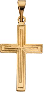 14K Yellow 18x12 mm Cross Pendant 