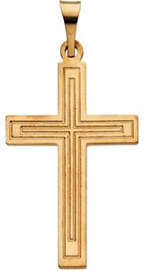 14K Yellow 22x14 mm Cross Pendant 