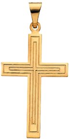 14K Yellow 28x18 mm Cross Pendant 