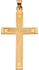 14K Yellow 39x25 mm Cross Pendant 