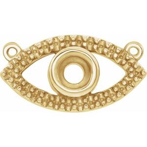 14K Yellow Accented Evil Eye Necklace Center