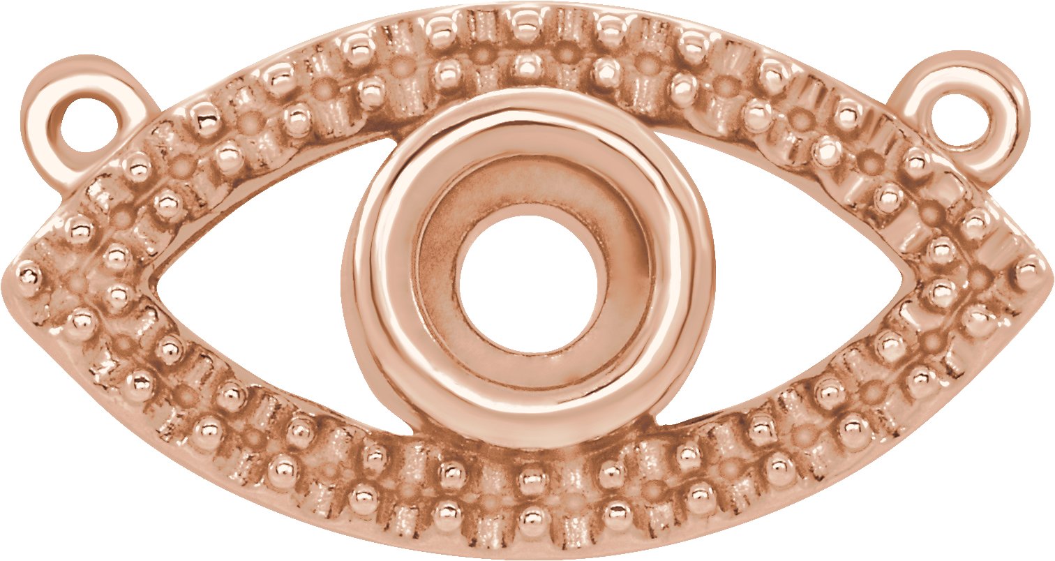 14K Rose Accented Evil Eye Necklace Center