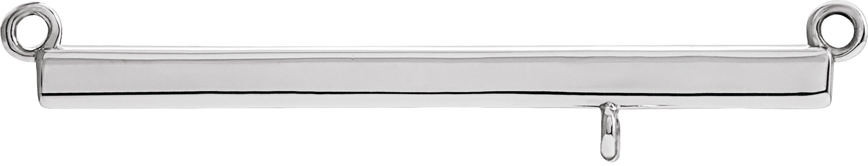 14K White Bar Necklace Center