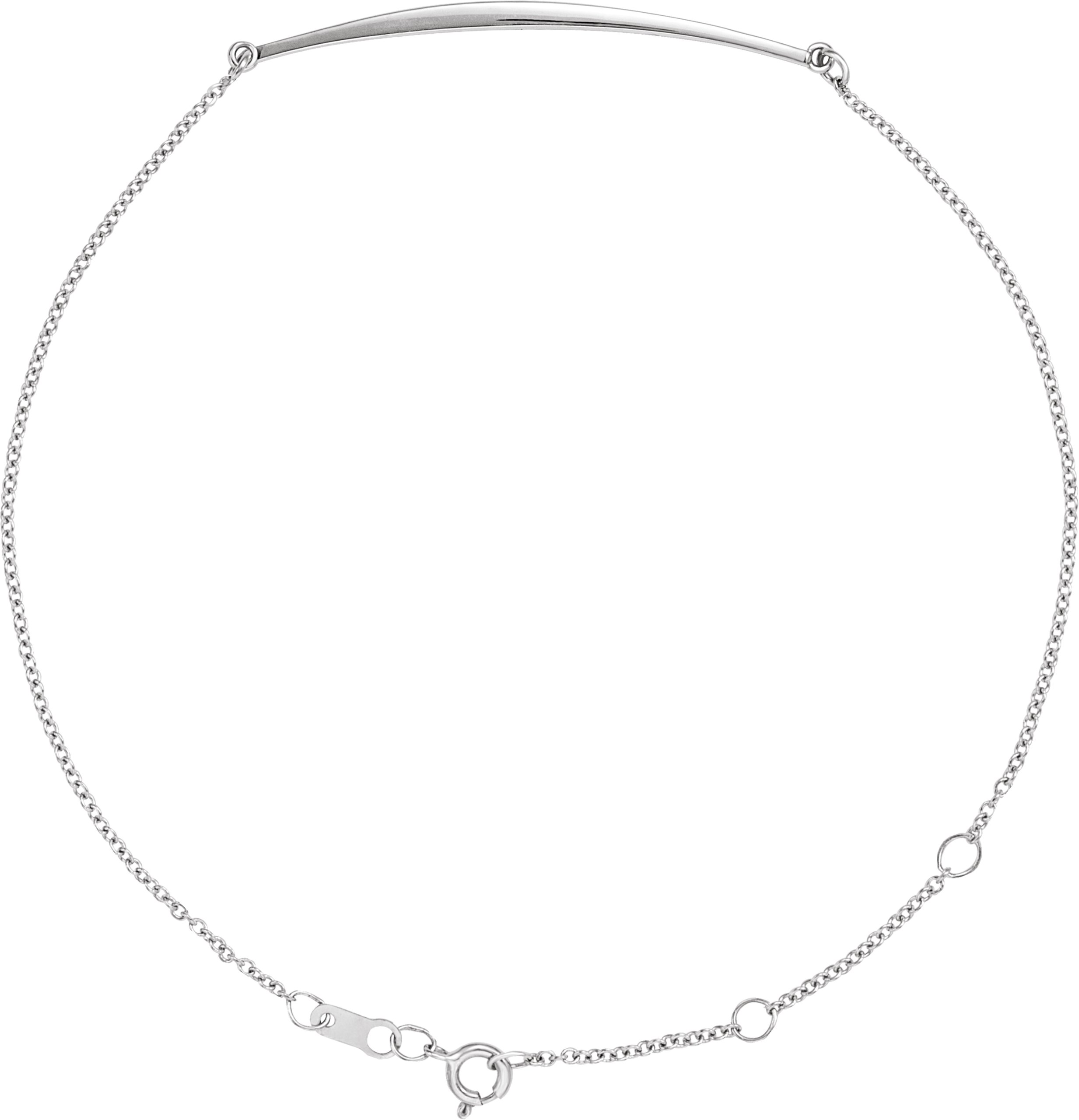 14K White Curved Bar 6 .50 7.5 inch Bracelet Ref. 15928874
