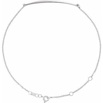 Platinum Curved Bar 6 .50 7.5 inch Bracelet Ref. 15928877