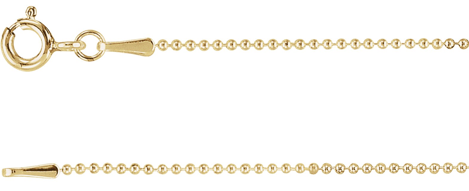 14K Yellow Gold-Filled 1 mm Hollow Bead 20" Chain