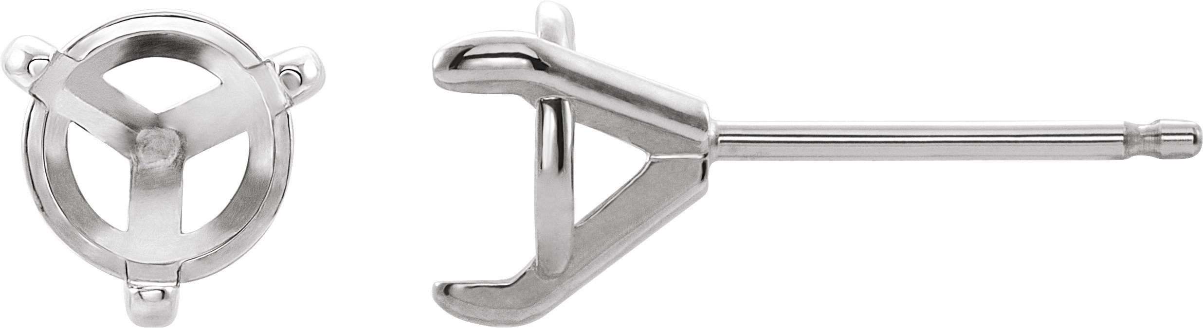 Round 3-Prong Claw Cocktail-Style Stud Earrings