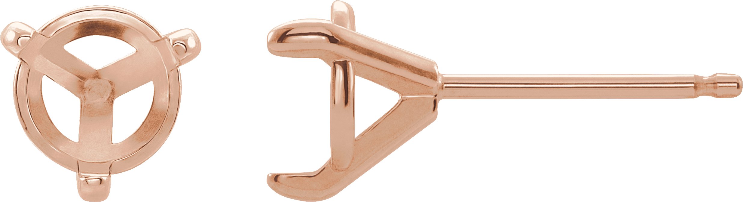 Round 3-Prong Claw Cocktail-Style Stud Earrings