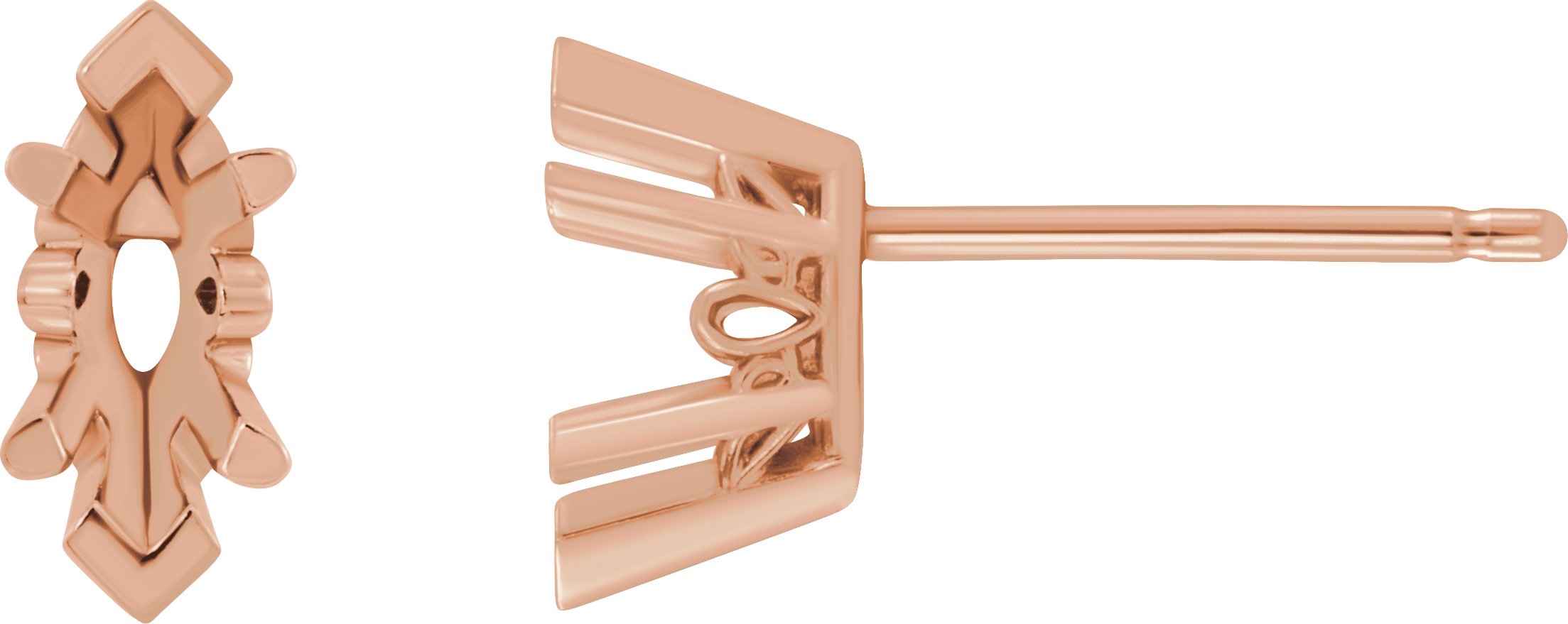Marquise 6-Prong V-End Scroll Setting® Stud Earrings
