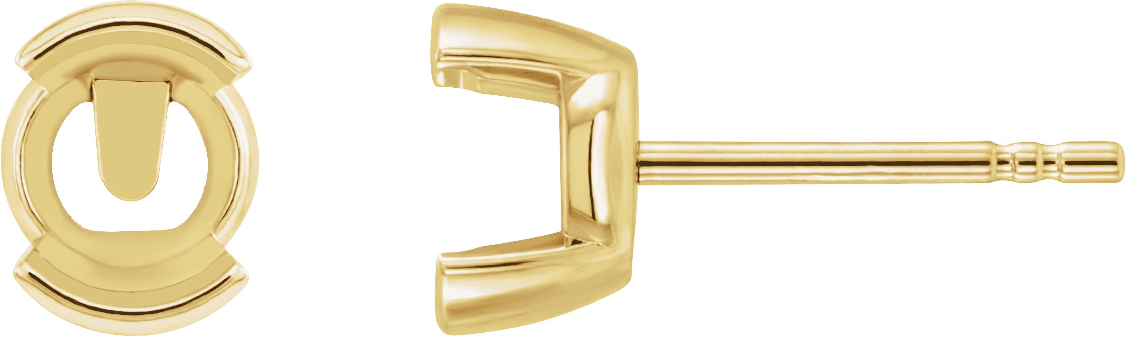 Round Half-Bezel Earrings with Protektor® Post