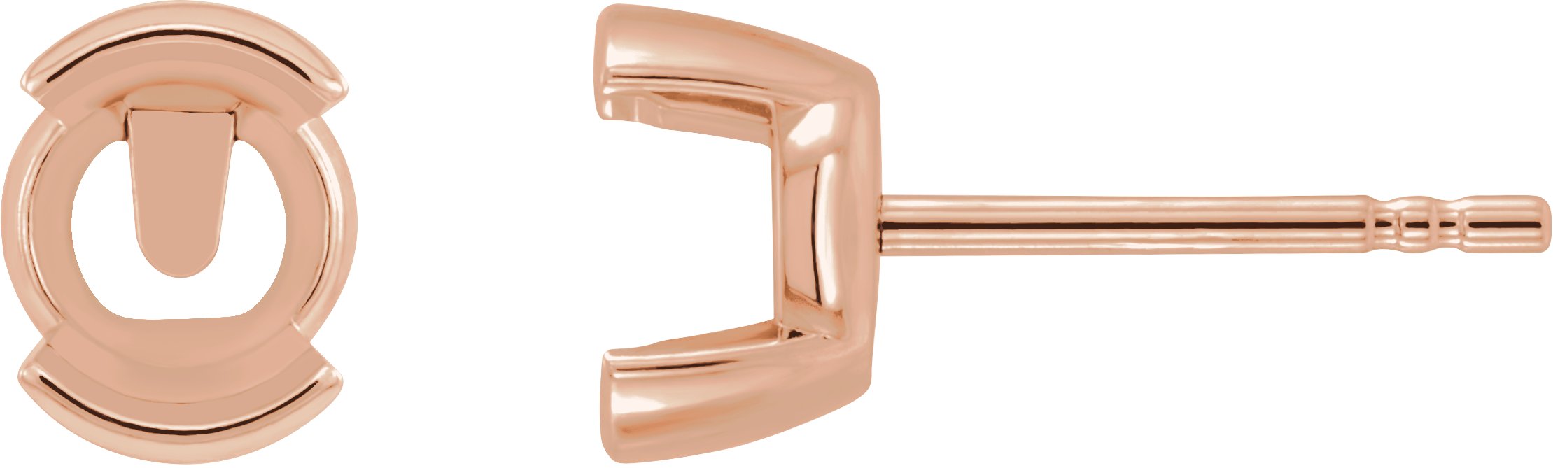 Round Half-Bezel Earrings with Protektor® Post