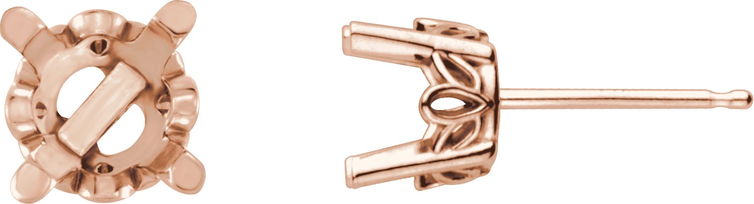 Round 4-Prong Scroll Setting® Stud Earrings