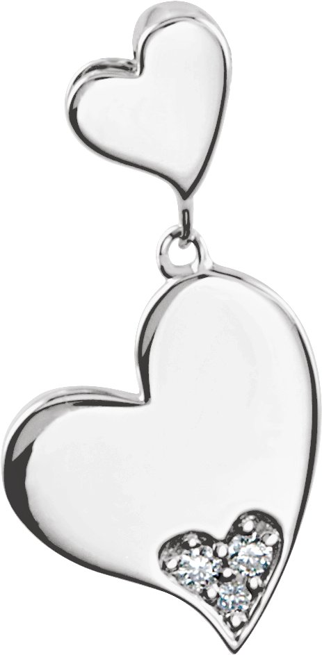 Sterling Silver .02 CTW Diamond Heart Pendant