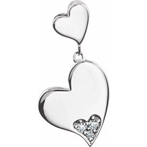 Sterling Silver .02 CTW Diamond Heart Pendant