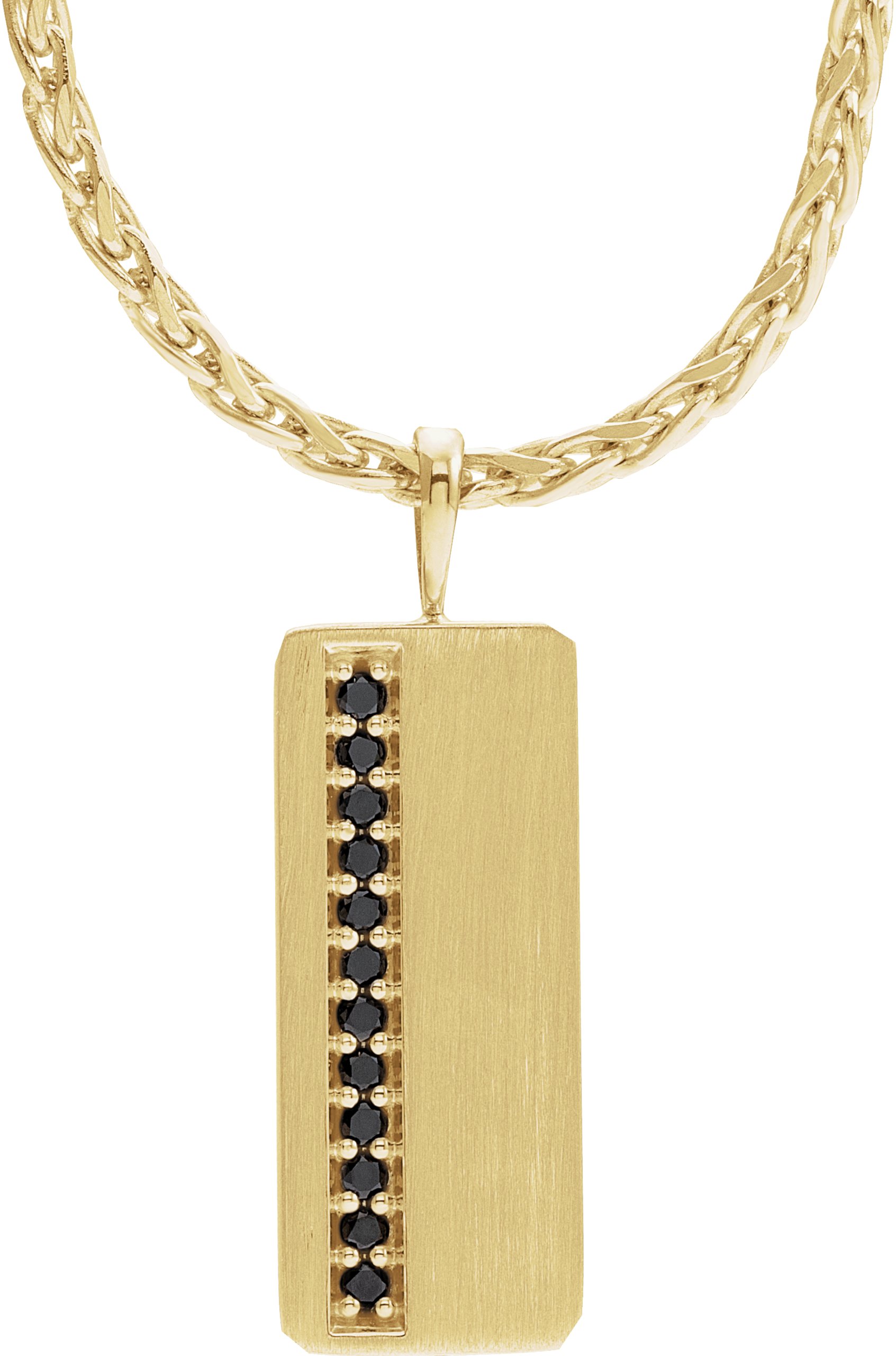 14K Yellow 1/5 CTW Black Diamond Geometric 24" Necklace