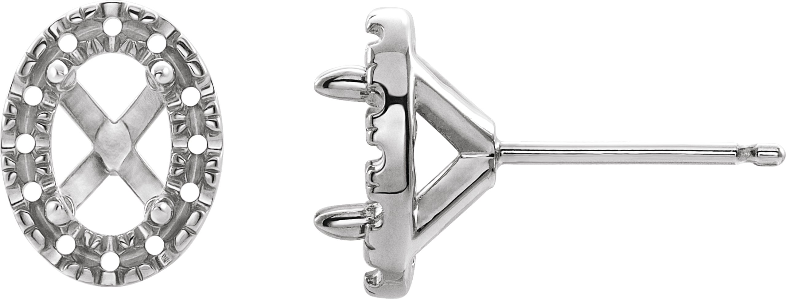 French-Set Halo-Style Earrings
