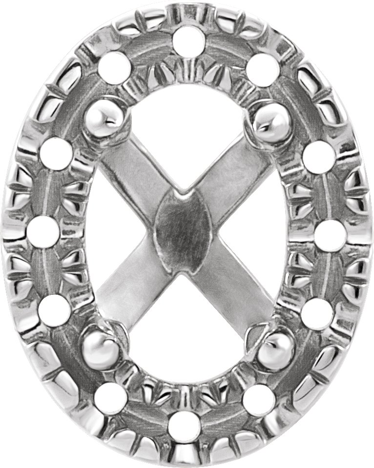 French-Set Cocktail-Style Halo-Style Earring Setting