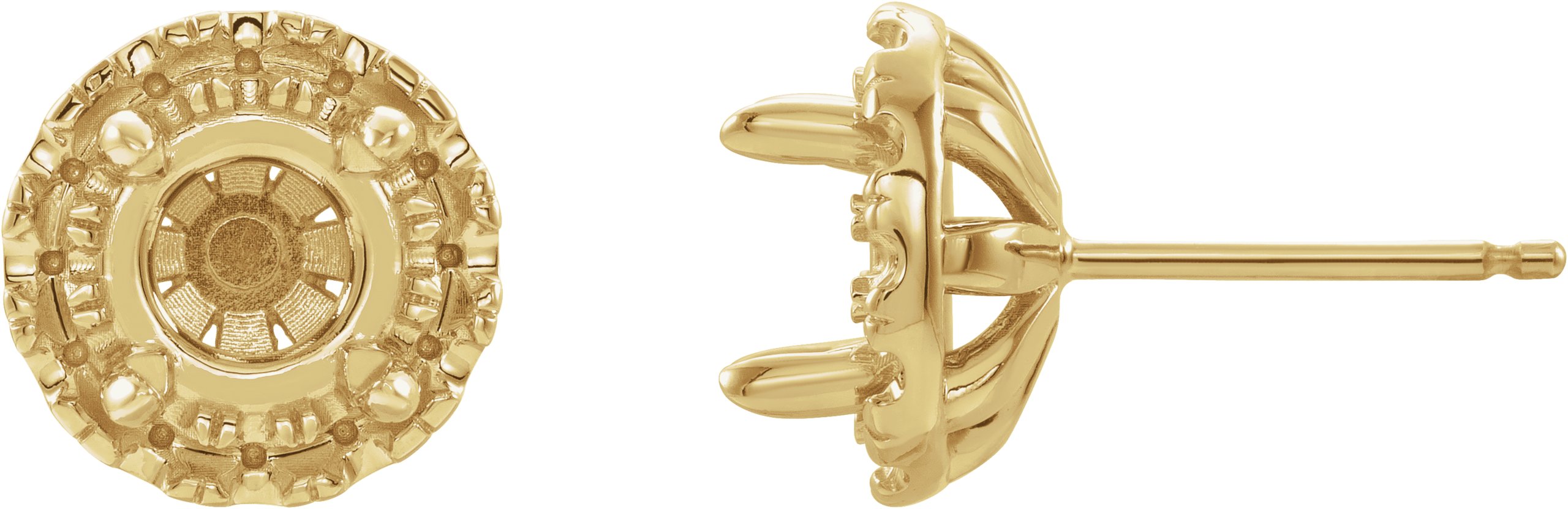 French-Set Halo-Style Earrings