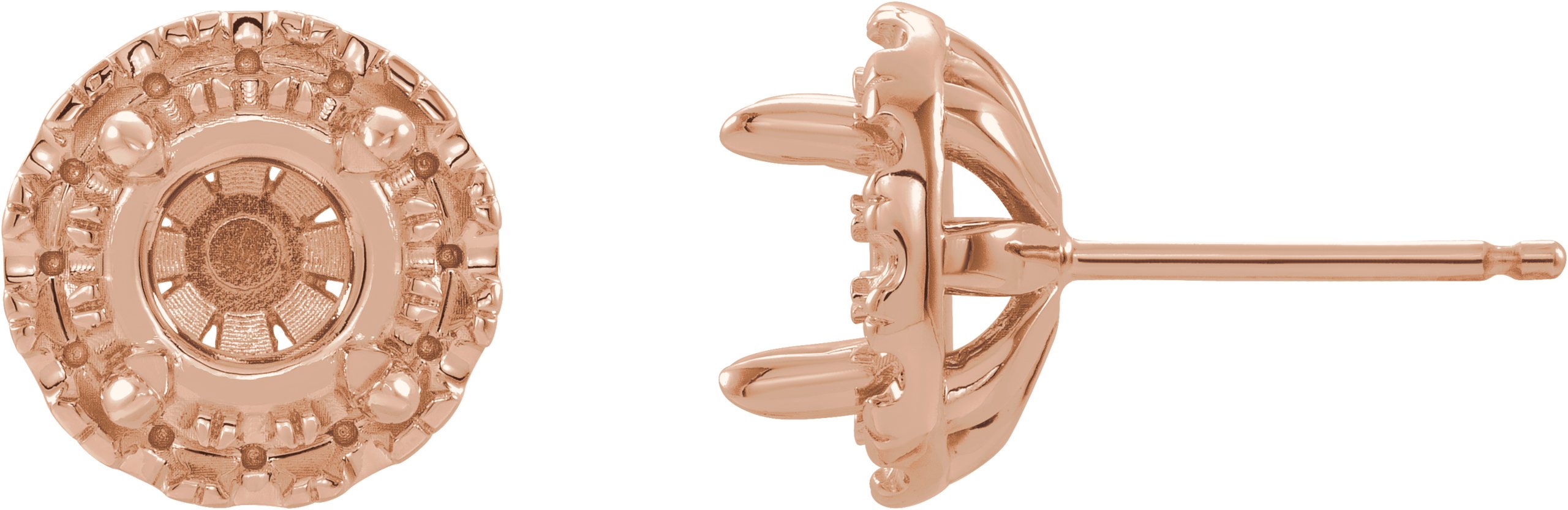 French-Set Halo-Style Earrings