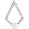 14K White Freshwater Cultured Pearl and .25 CTW Diamond Pendant Ref. 16003717
