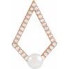 14K Rose Freshwater Cultured Pearl and .25 CTW Diamond Pendant Ref. 16003719
