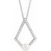14K White Freshwater Cultured Pearl & 1/4 CTW Diamond Geometric 16-18