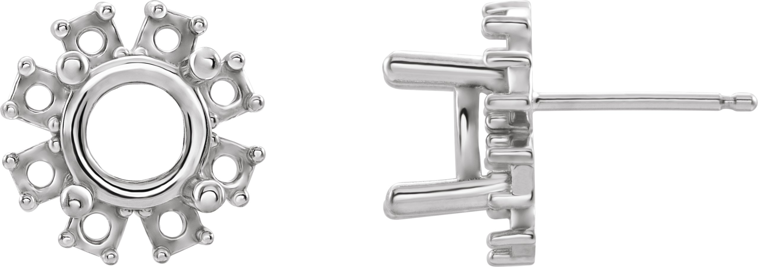 Round 4-Prong Halo-Style Earrings