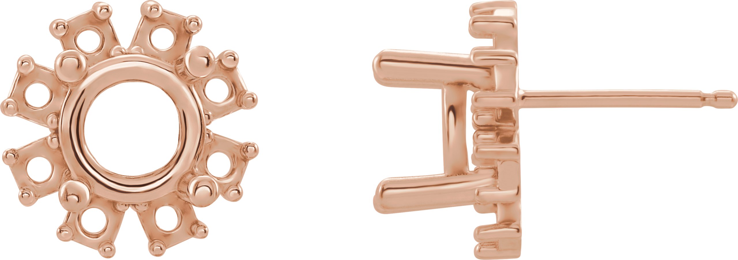 Round 4-Prong Halo-Style Earrings