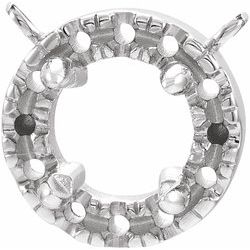 86978 / Necklace Center / Unset / Sterling Silver / 3 Mm / 6.6X6.1 Mm / Semi-Polished / Halo_Style Necklace Center Mounting