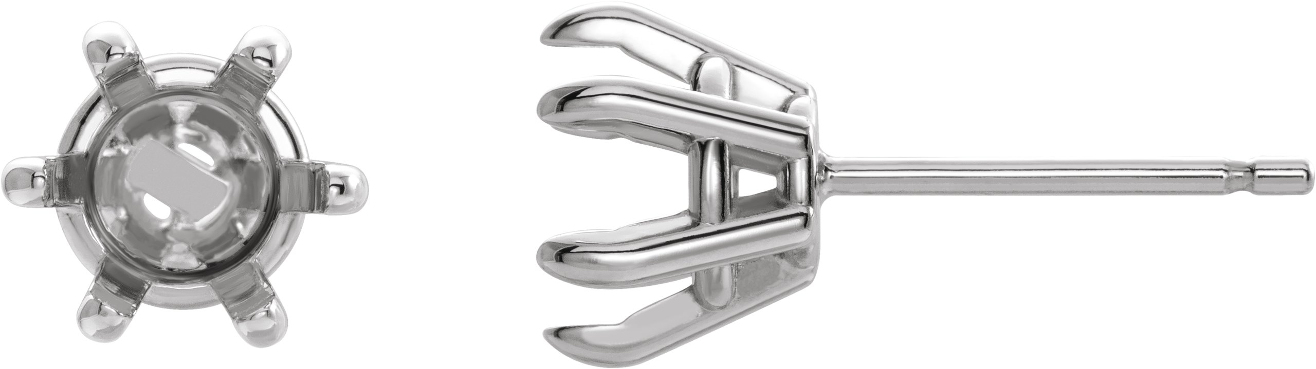 Round Claw-Prong Stud Earrings