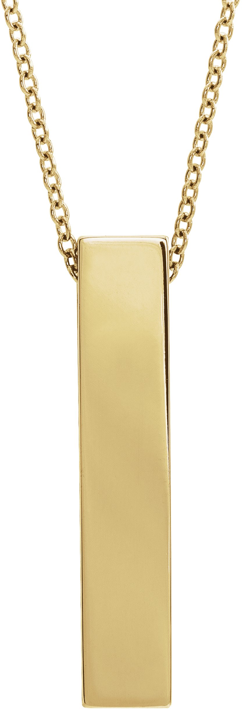 14K Yellow Sculptural Bar 24" Necklace