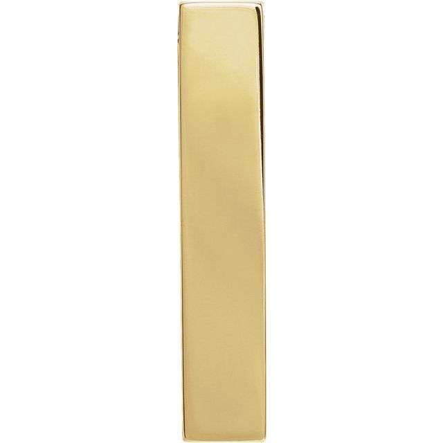 14K Yellow 24.63x4.97 mm Engravable Sculptural Bar Slide Pendant
