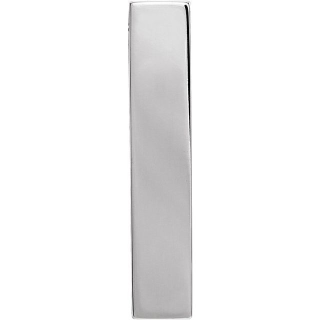 14K White 24.63x4.97 mm Engravable Sculptural Bar Slide Pendant