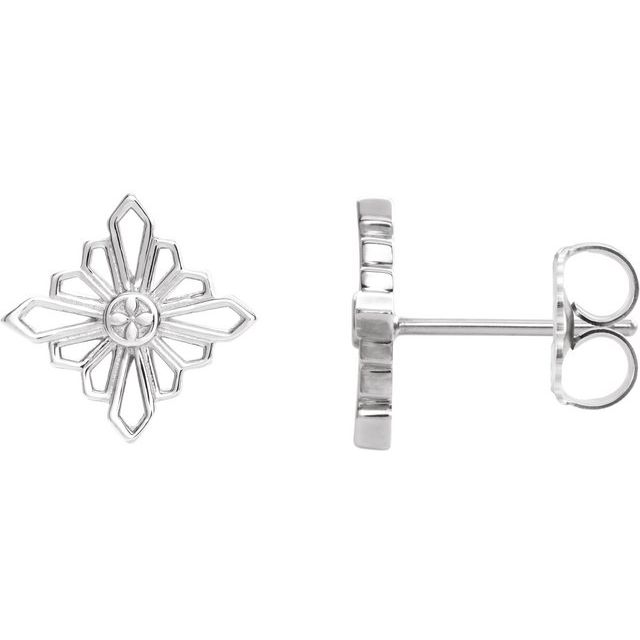 Sterling Silver Geometric Earrings with Backs