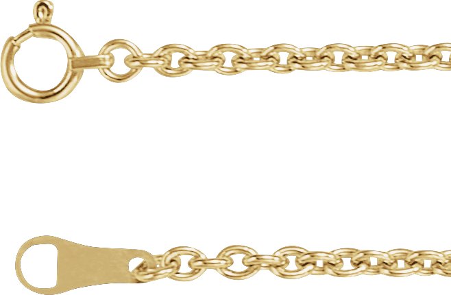18K Yellow 2.2 mm Cable 20" Chain