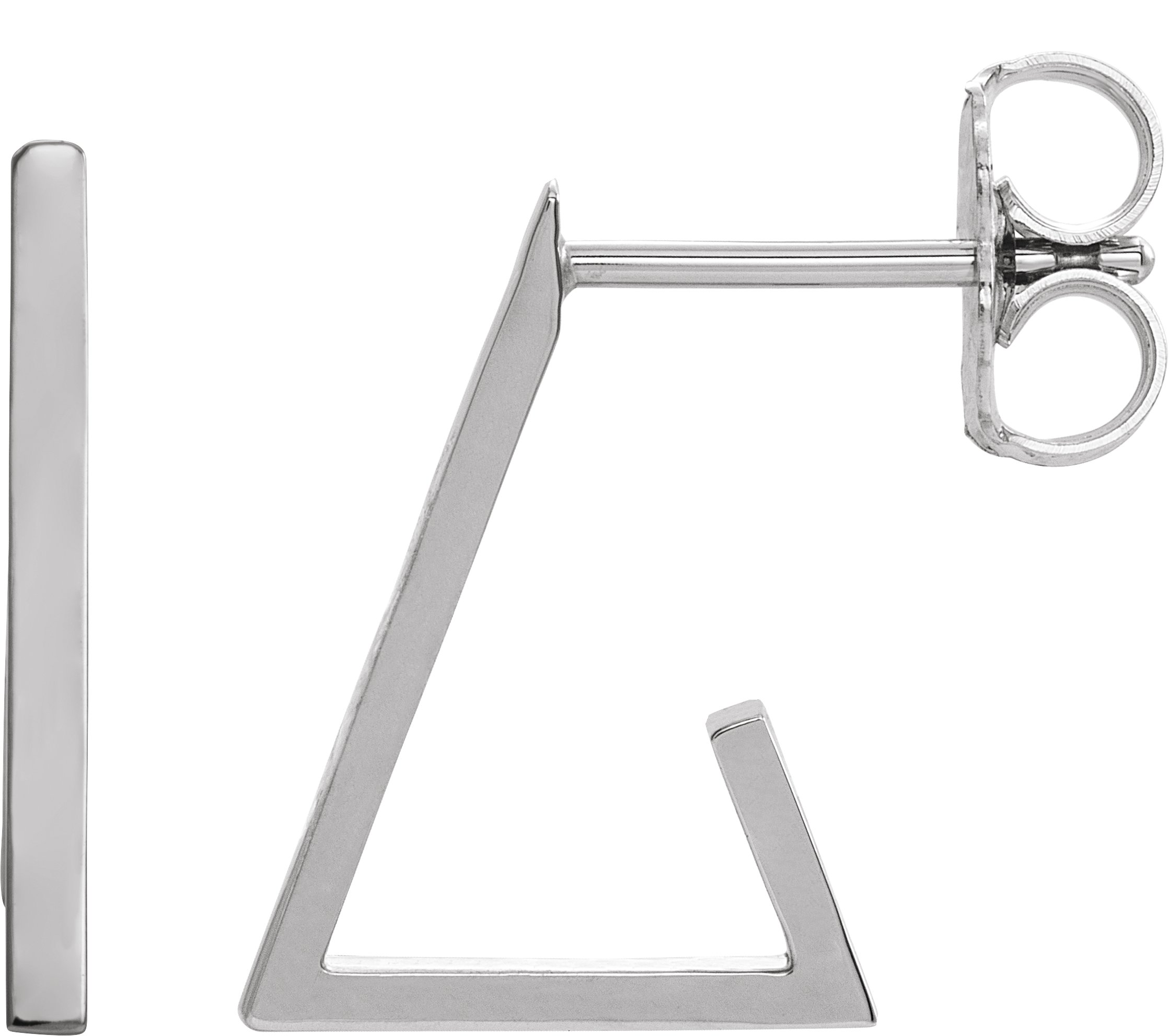 Sterling Silver Triangle 13.6 mm Hoop Earrings