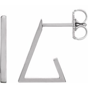 Sterling Silver Triangle 13.6 mm Hoop Earrings