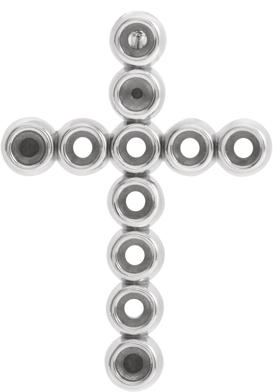 None / Pendant / Sterling Silver / 20.68X14.85 Mm / Polished / Bezel-Set Cross Pendant Mounting