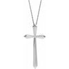 14K White 38x18.5 mm Elongated Cross 20 inch Necklace Ref. 16180026